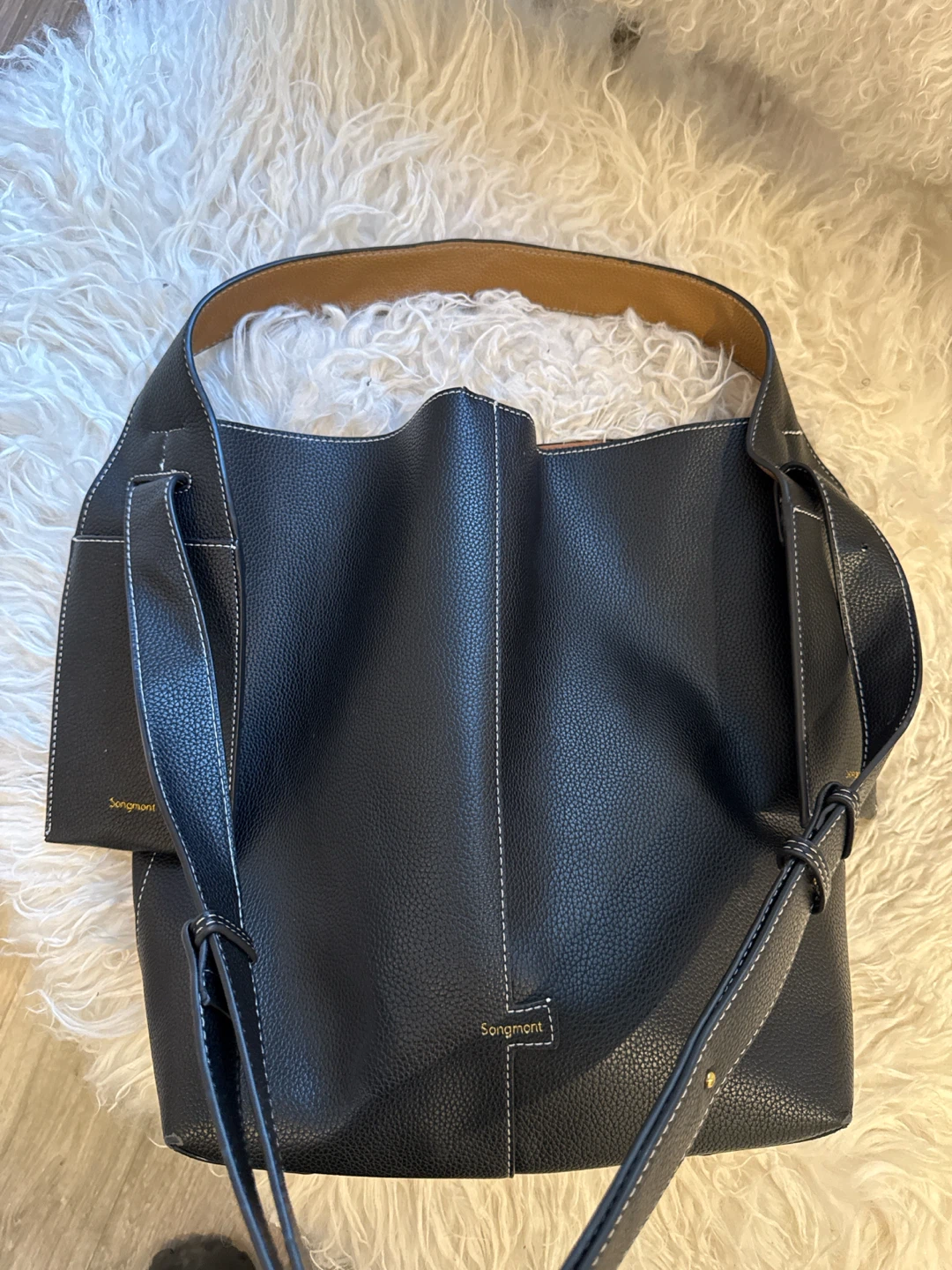 Songmont Black Leather Tote Bag - photo 2