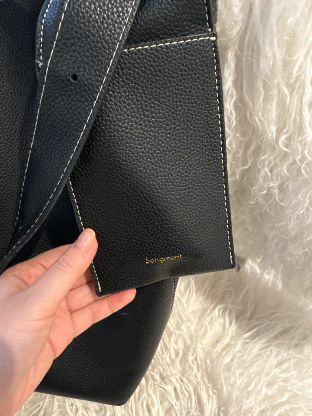 Songmont Black Leather Tote Bag - photo 4