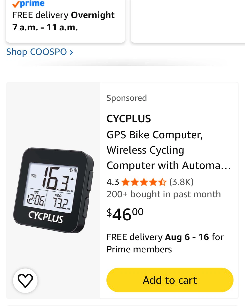 CYCPLUS GPS Bike Computer Wireless Cycling Computer