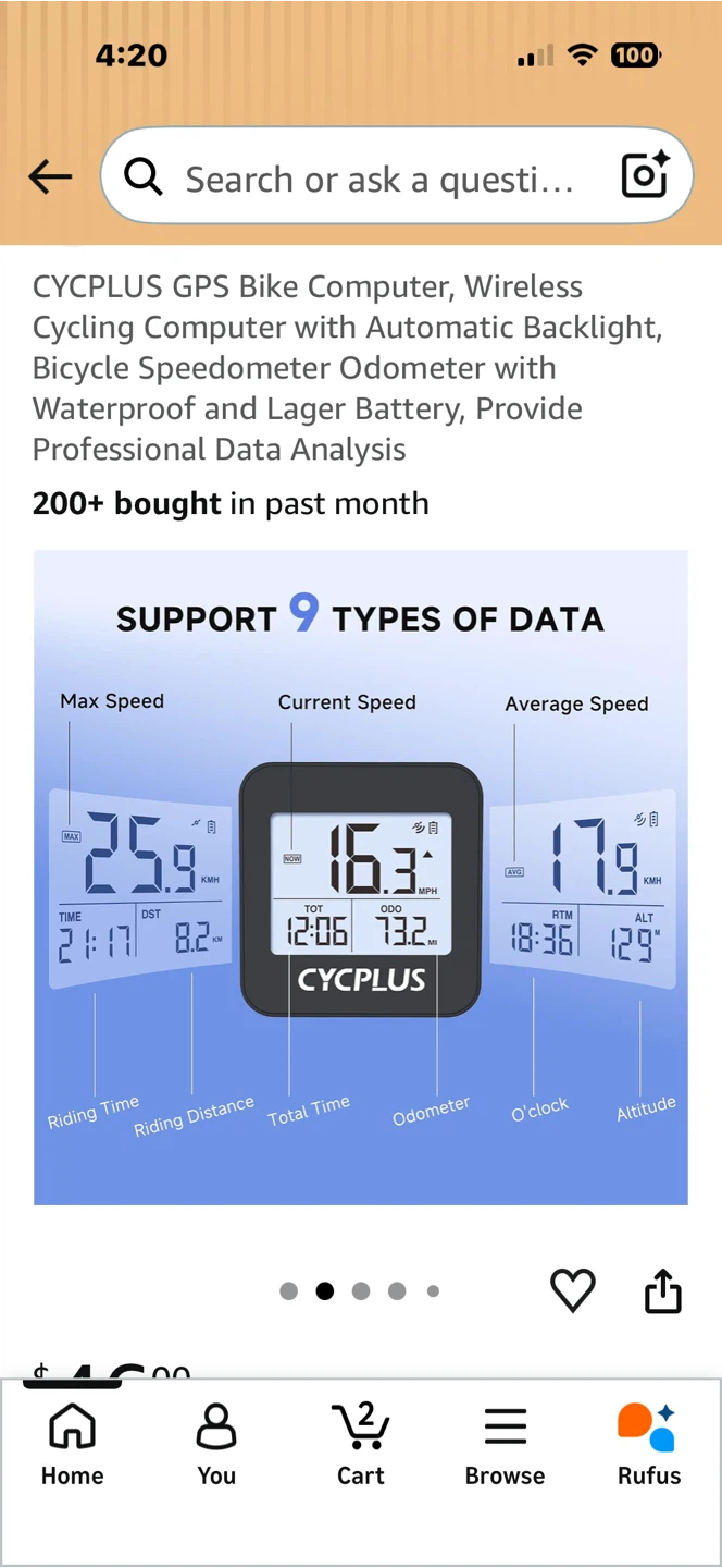 CYCPLUS GPS Bike Computer Wireless Cycling Computer - photo 3