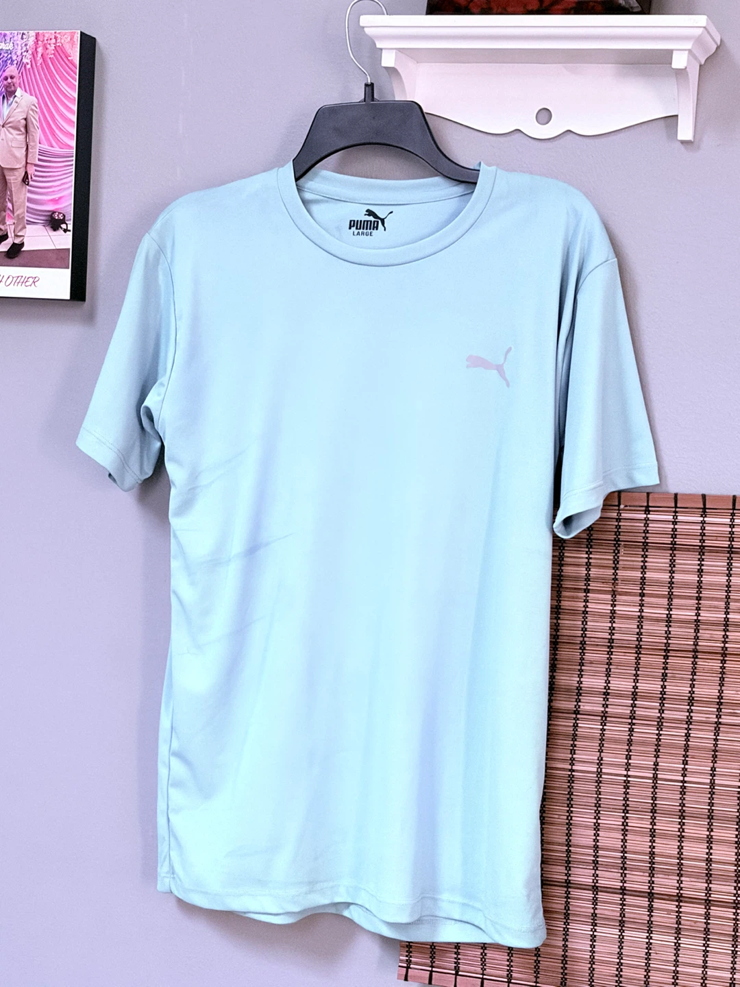 Puma T-Shirt - Large Tight Fitting - Mint Green