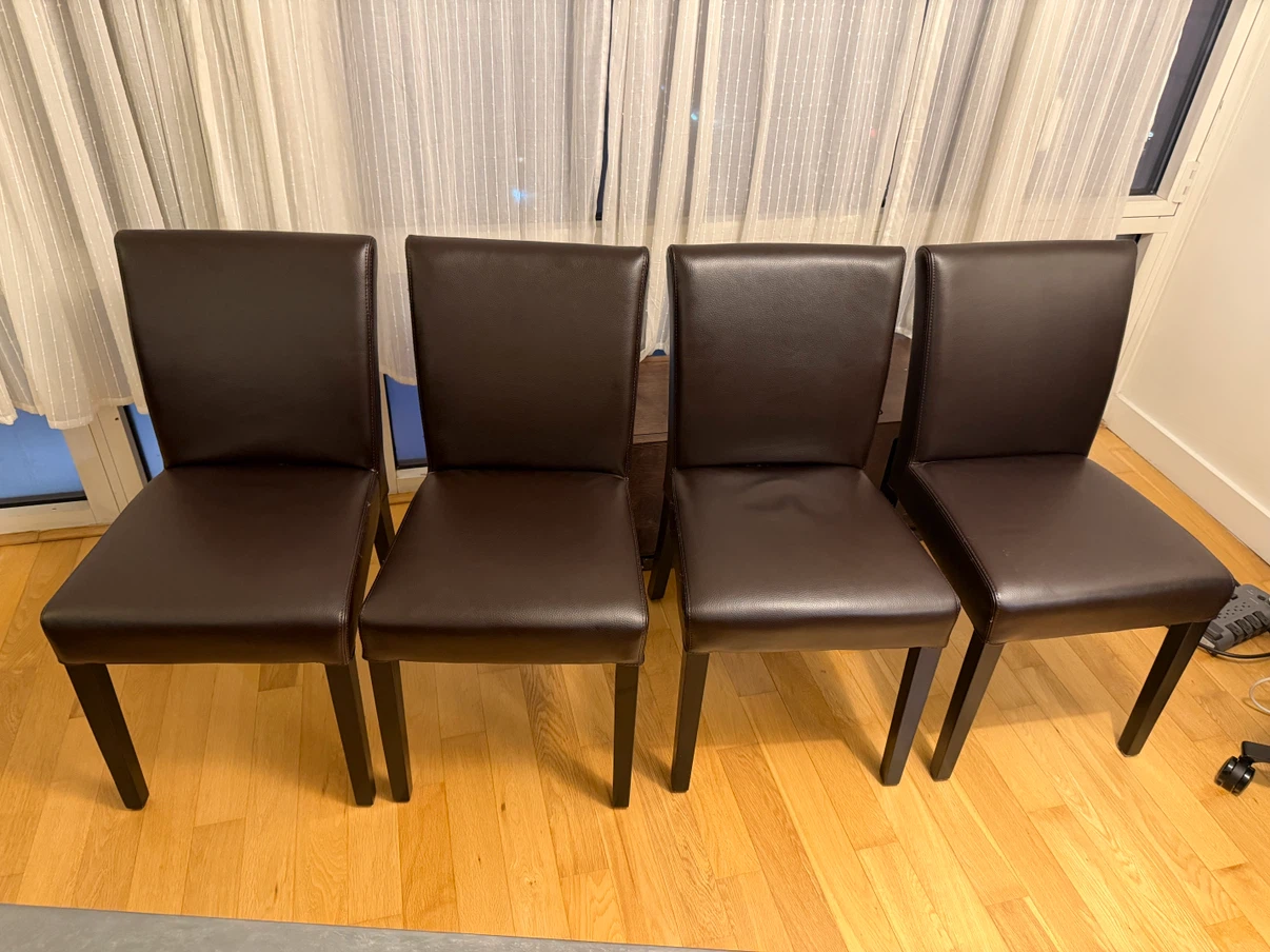 Crate & Barrel Leather Dining Chairs - Pickup dates 8/1-8/4