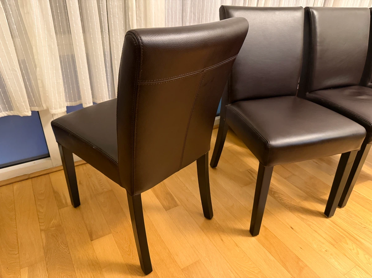 Crate & Barrel Leather Dining Chairs - Pickup dates 8/1-8/4 - photo 2