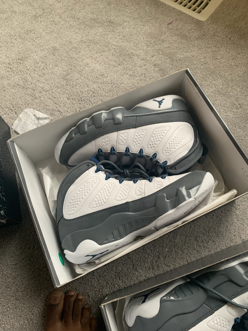 Air Jordan 9 Retro White French Blue Flint Grey