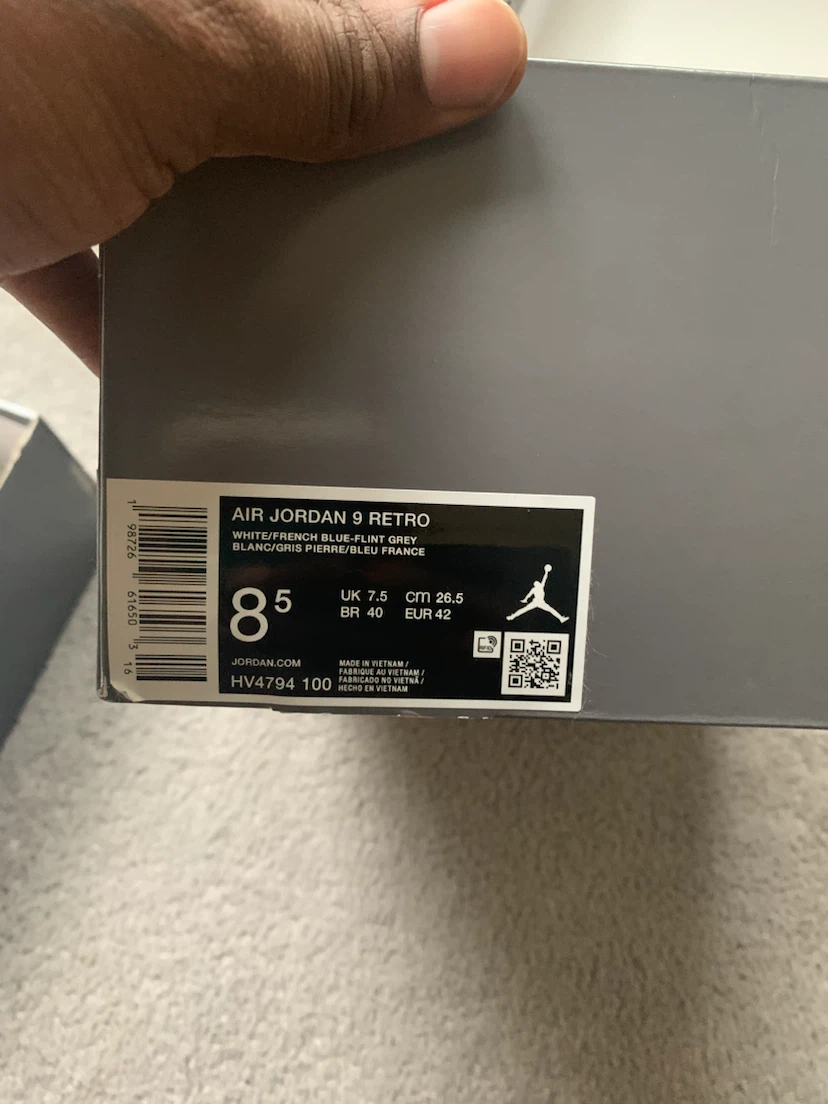 Air Jordan 9 Retro White French Blue Flint Grey - photo 2