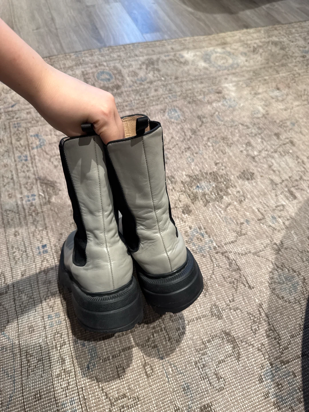 Real leather Light Grey Chelsea Boots - photo 3