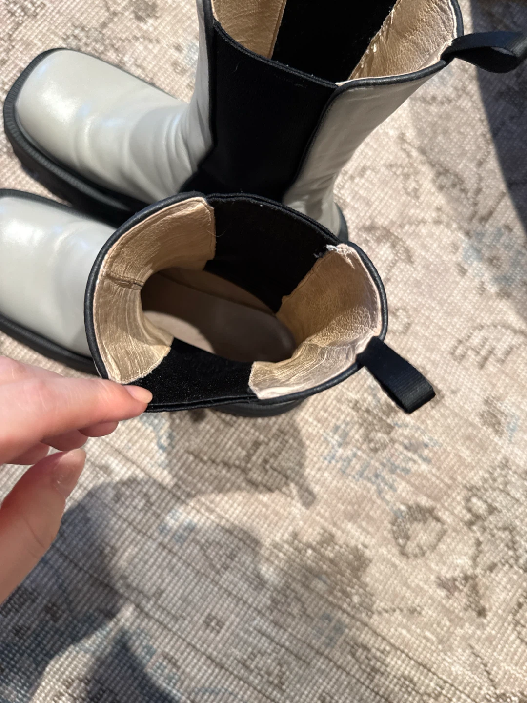 Real leather Light Grey Chelsea Boots - photo 4
