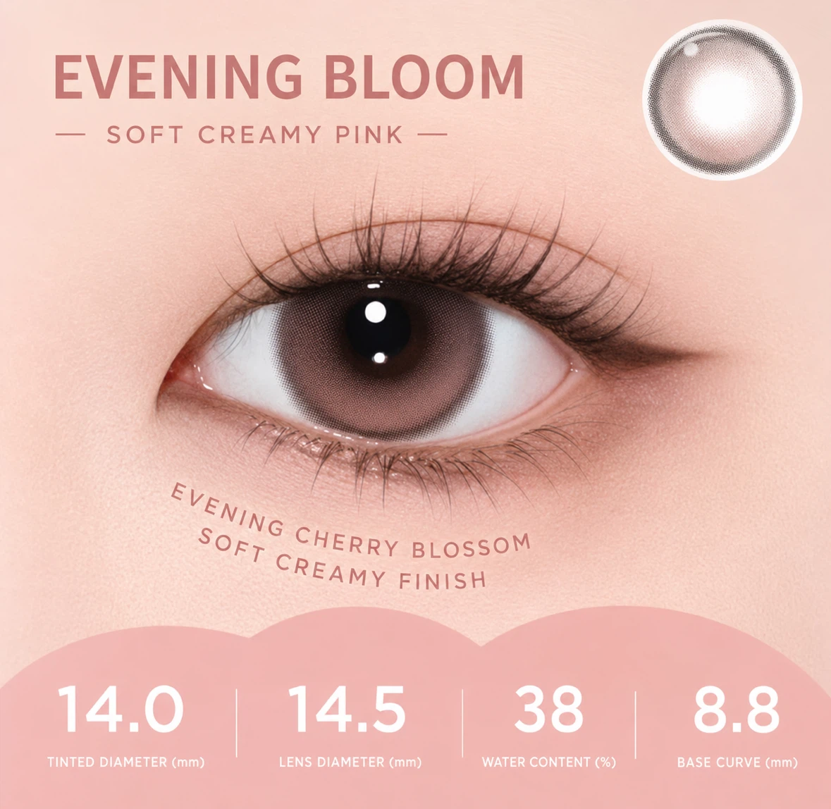 Moody Soft Creamy Pink Contact Lenses - 1 Pair
