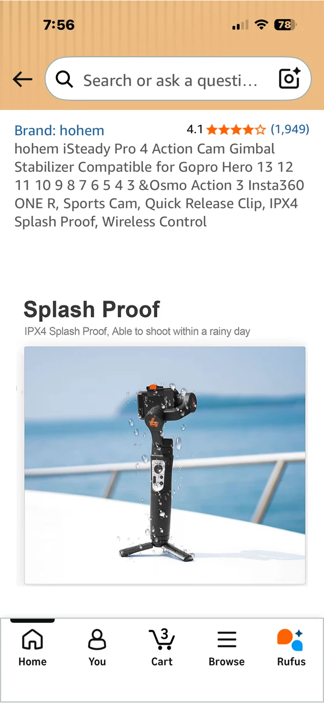 hohem iSteady Pro 4 Action Cam Gimbal Stabilizer - photo 2