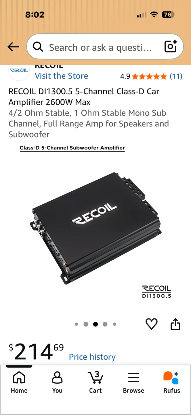 RECOIL DI1300.5 5-Channel Car Amplifier 2600W Max - photo 3
