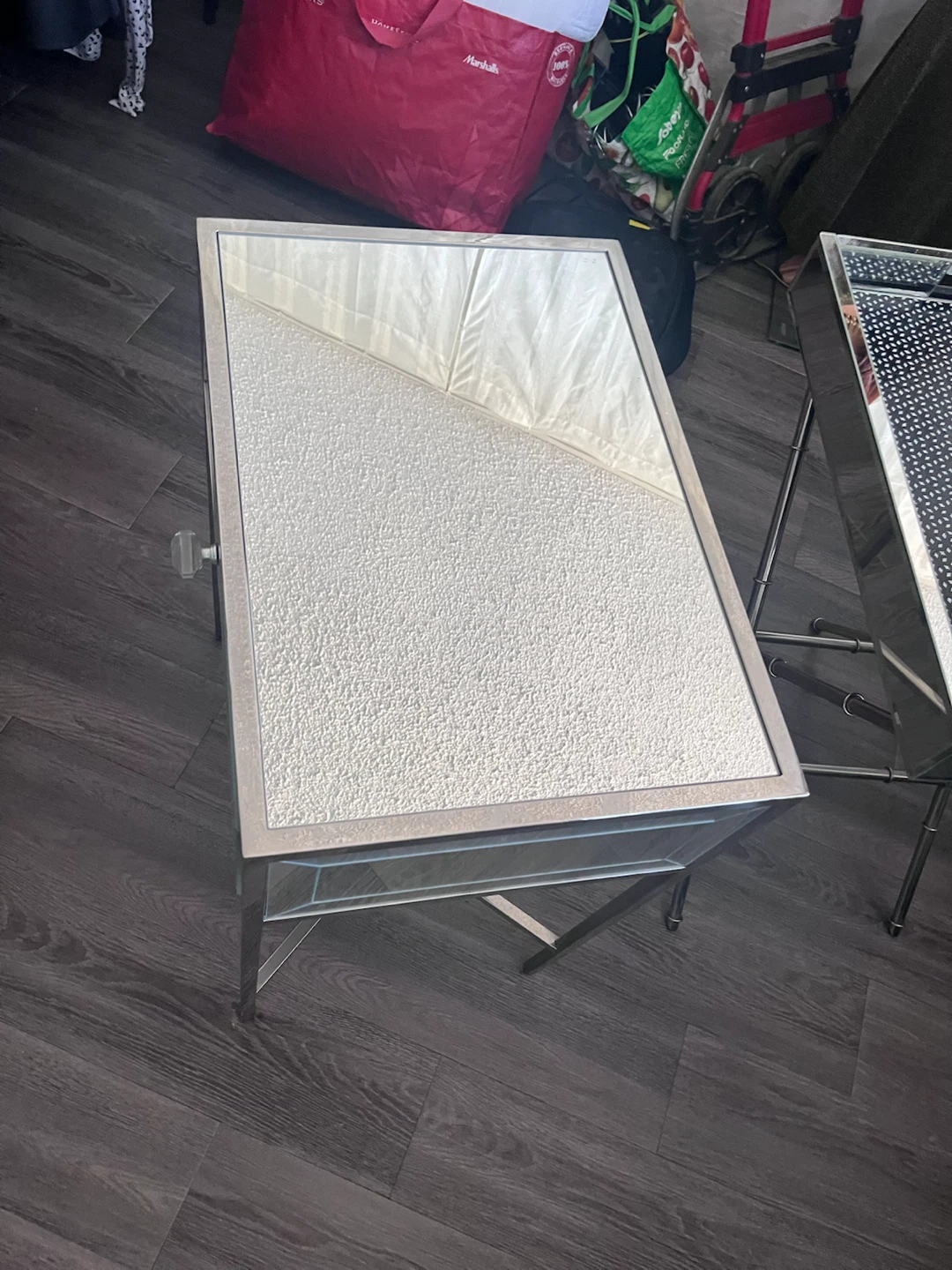 Mirrored End Table with Drawer - photo 2