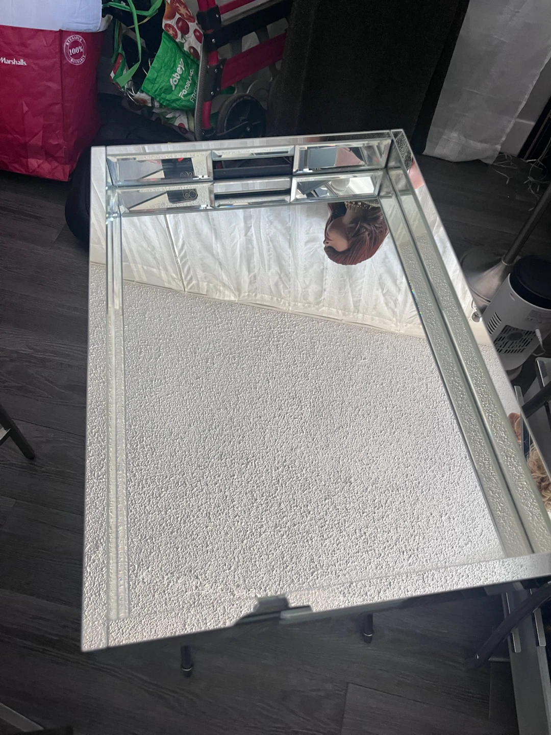 Mirrored End Table with Drawer - photo 3