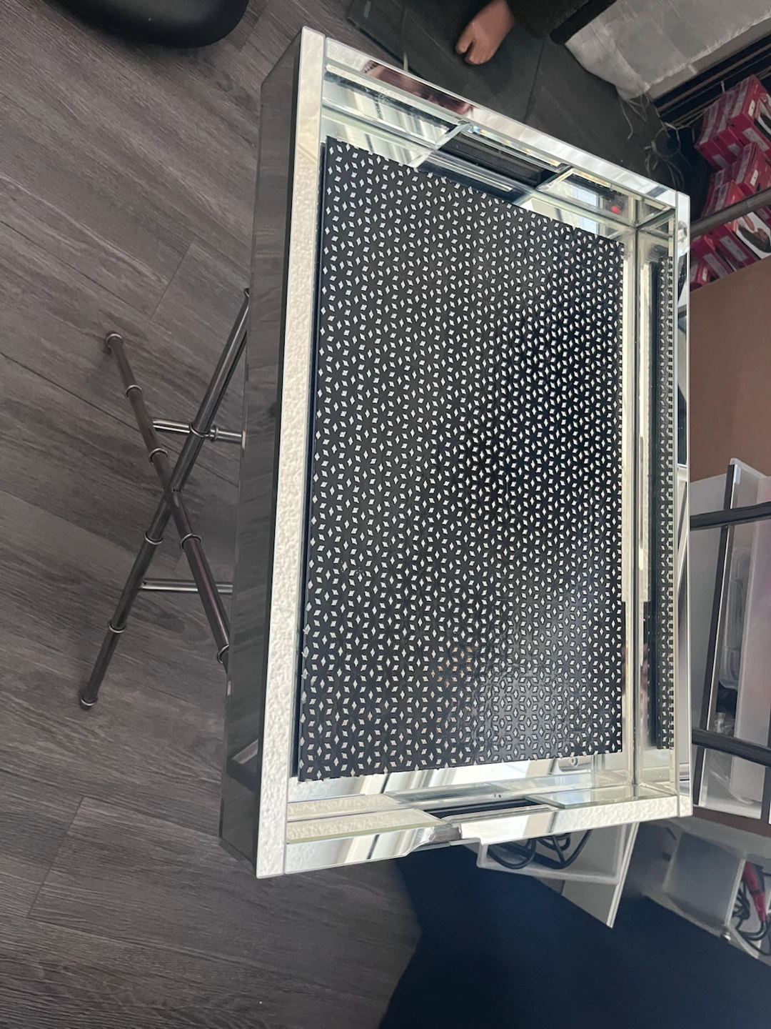 Mirrored End Table with Drawer - photo 4