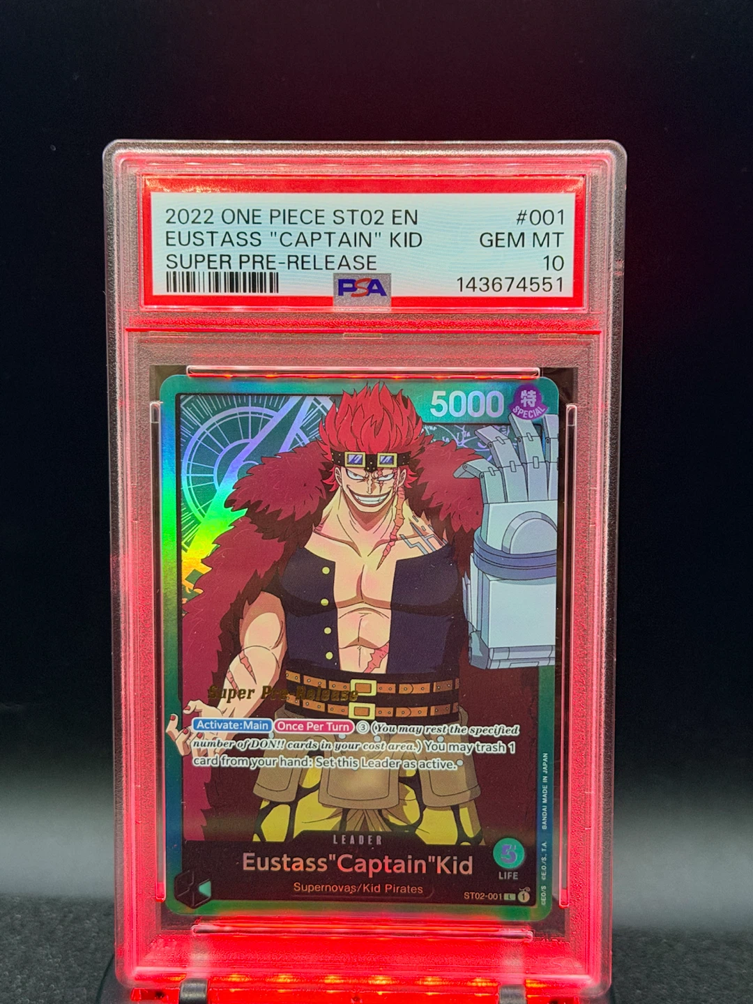 2022 One Piece ST02 EN Eustass "Captain" Kid Trading Card