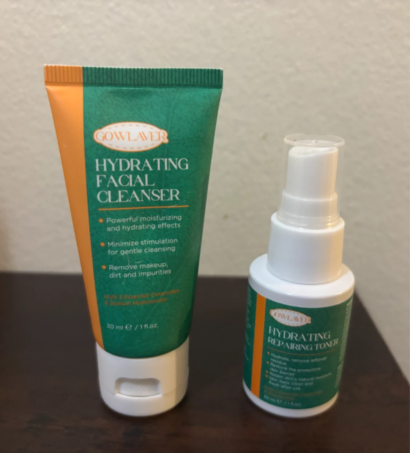 NEW-Gowlaver Hydrating Facial Cleanser & Toner Set