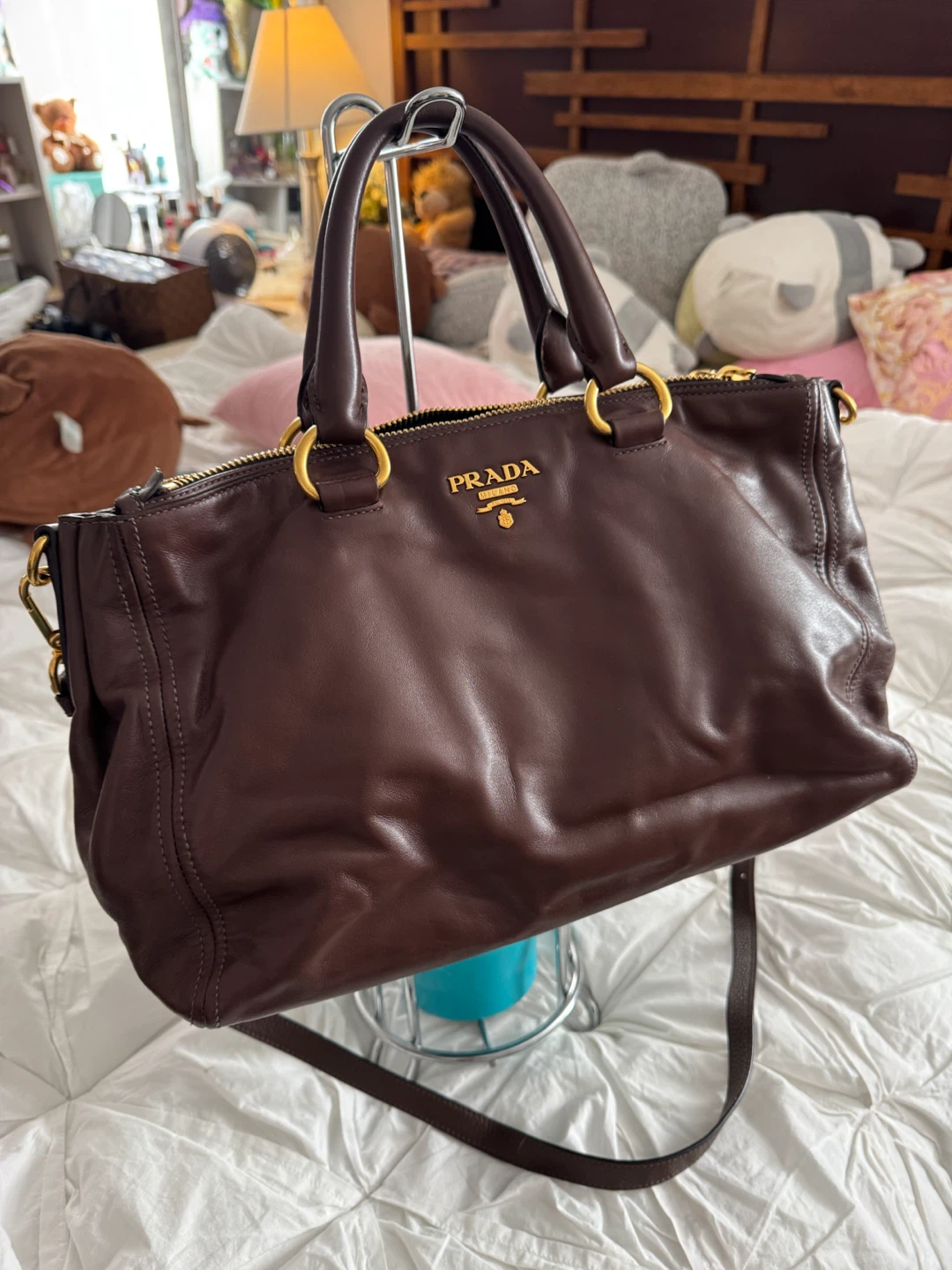 Prada Brown Leather Satchel Handbag