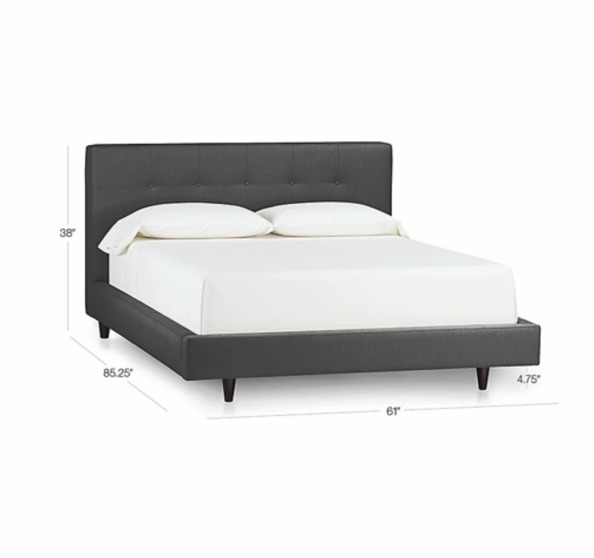 Crate & Barrel Tate 38" Tufted Upholstered Full Bed - photo 3