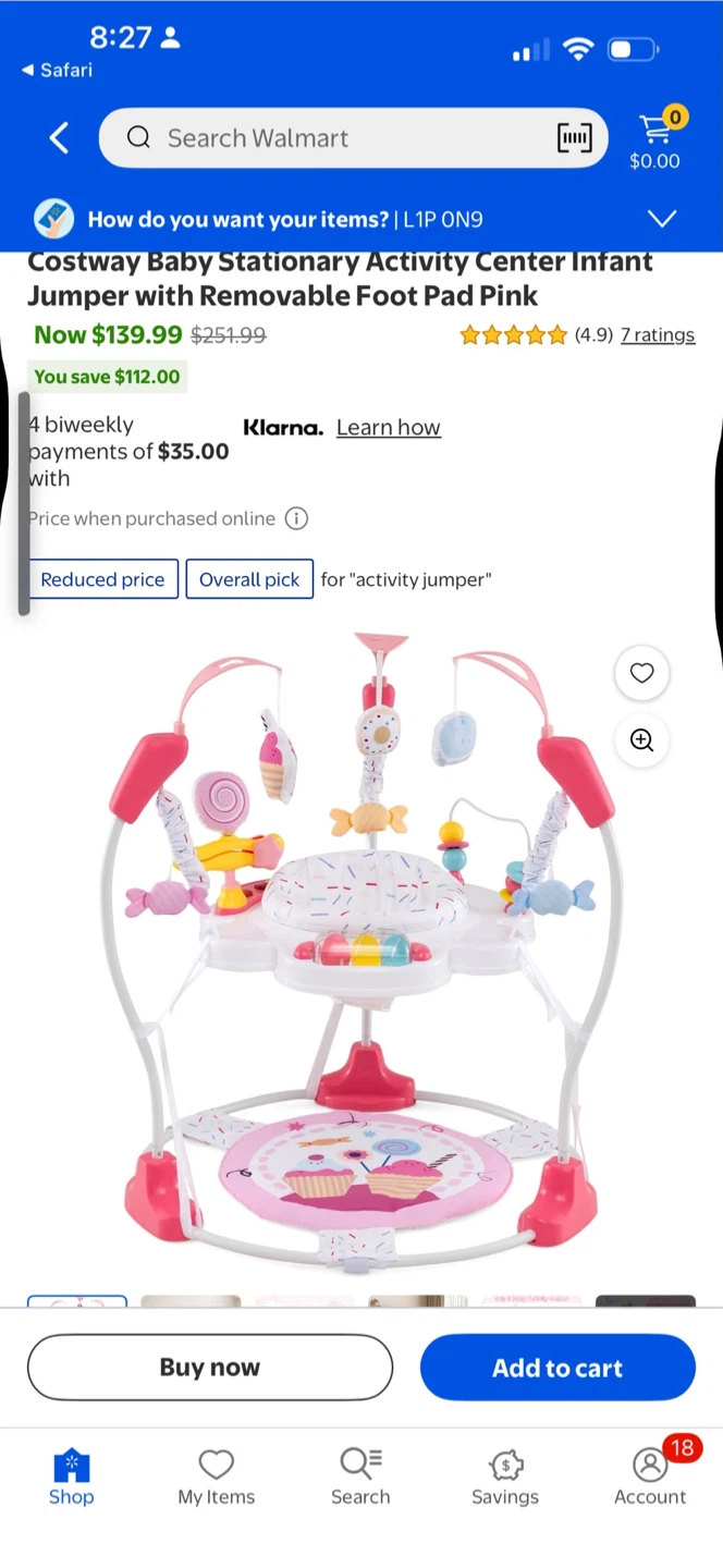 Costway Baby Stationary Activity Center Infant Jumper Pink