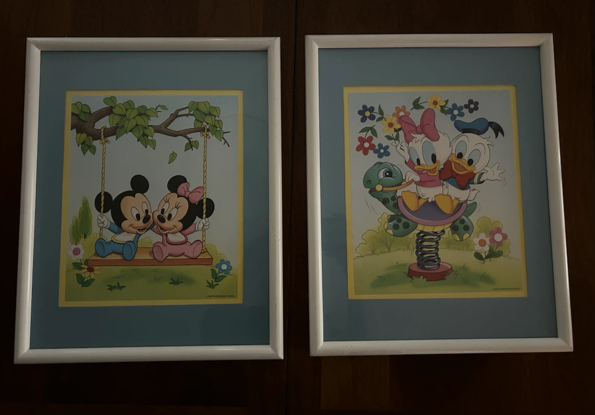 Set of 2 Vintage Framed Disney Pictures
