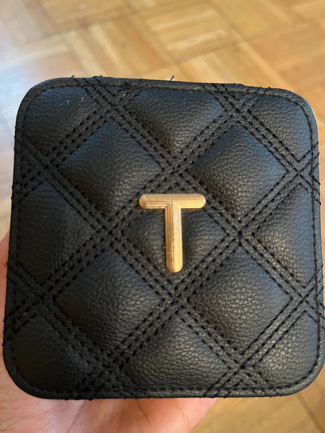 Black Jewellery Travel Case with 'T' Logo