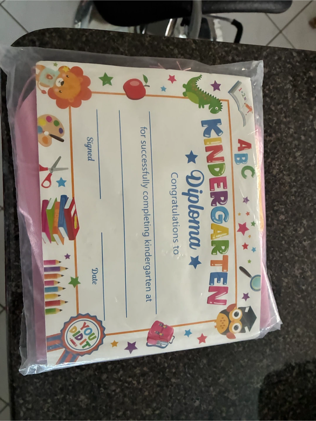 Kindergarten Diploma and Graduation Cap Set