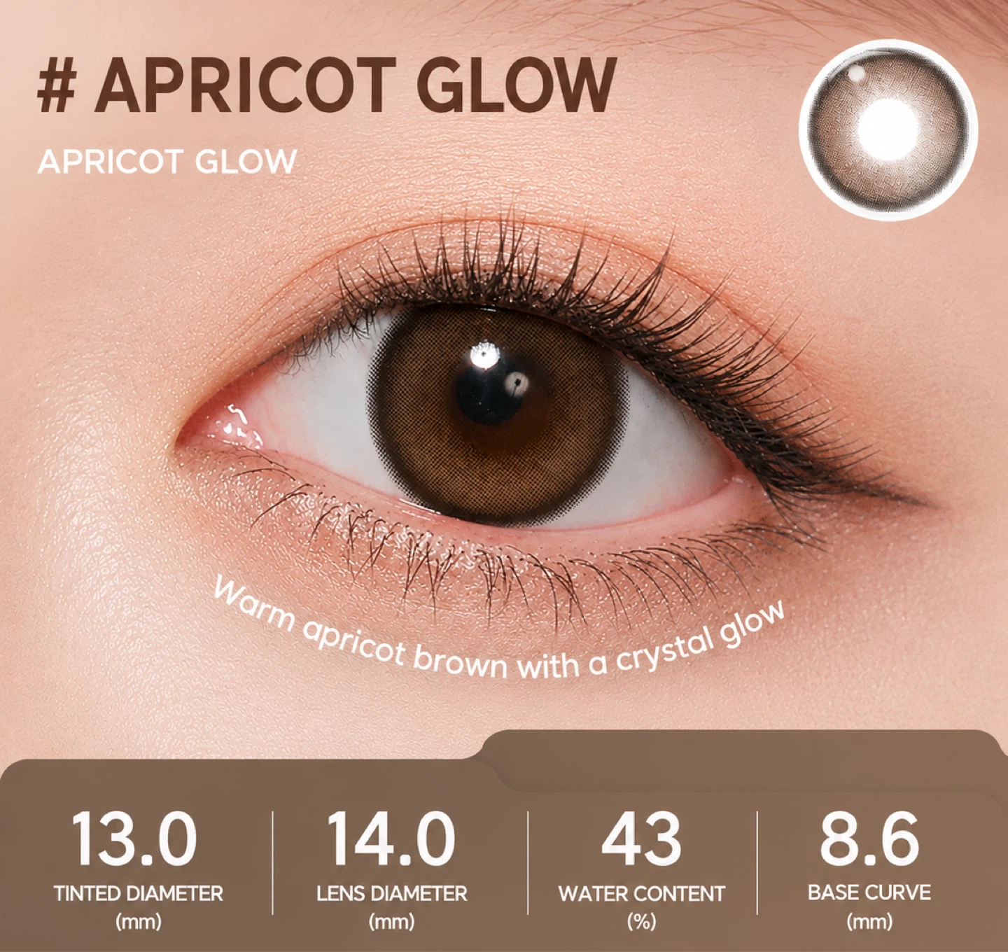 Moody Lenses 1 Month - Apricot Glow 14.0mm