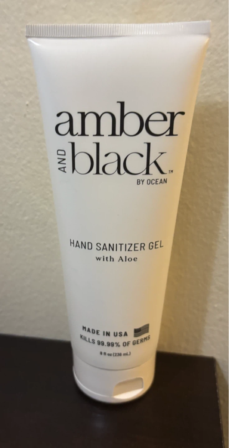 NEW-Amber & Black Hand Sanitizer Gel with Aloe