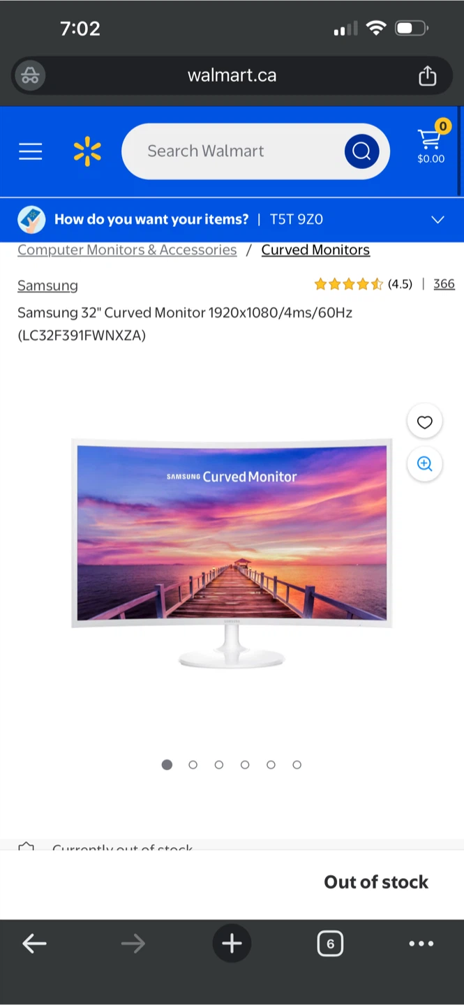 Samsung 32" Curved Monitor 1920x1080/60Hz