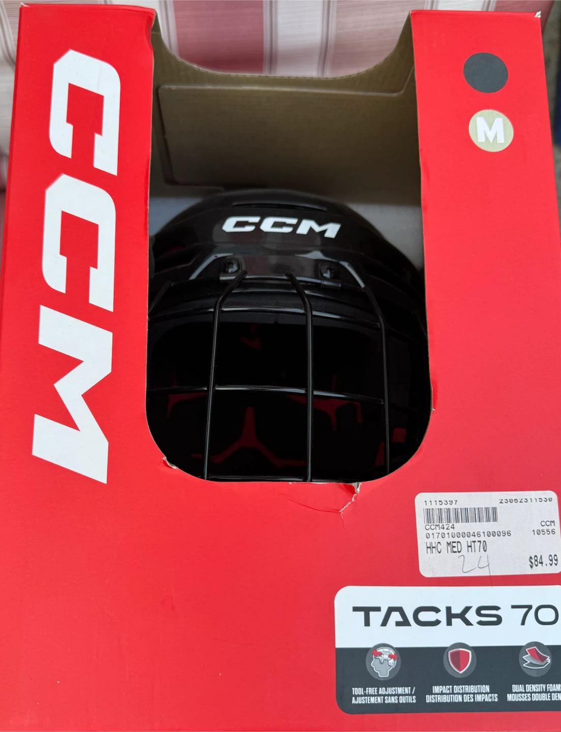 CCM Tacks 70 Hockey Helmet - Medium - Black