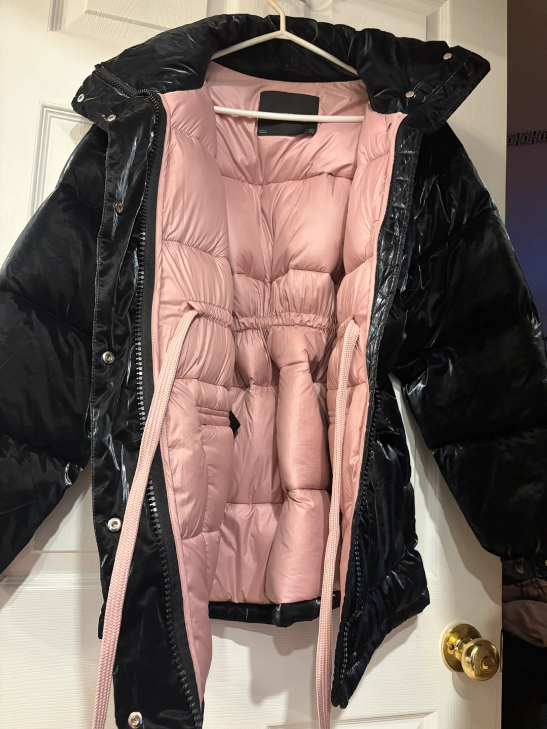 Mango Shiny Black Puffer Jacket