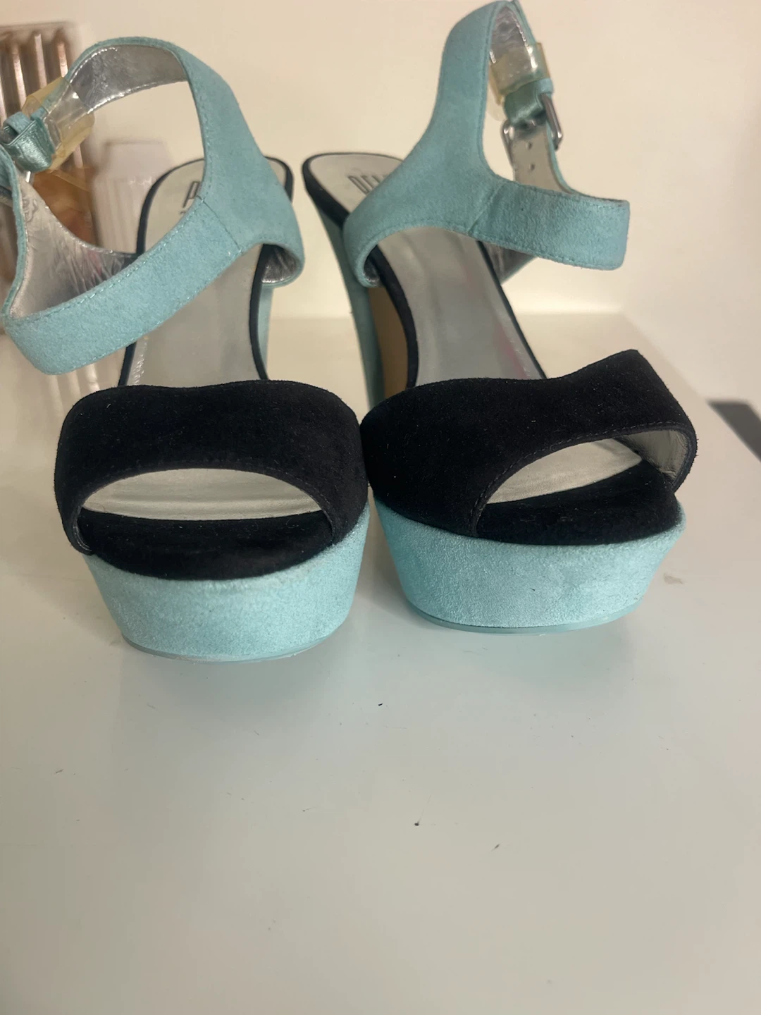 Pelle Moda Teal Suede Wedge Sandals - photo 4