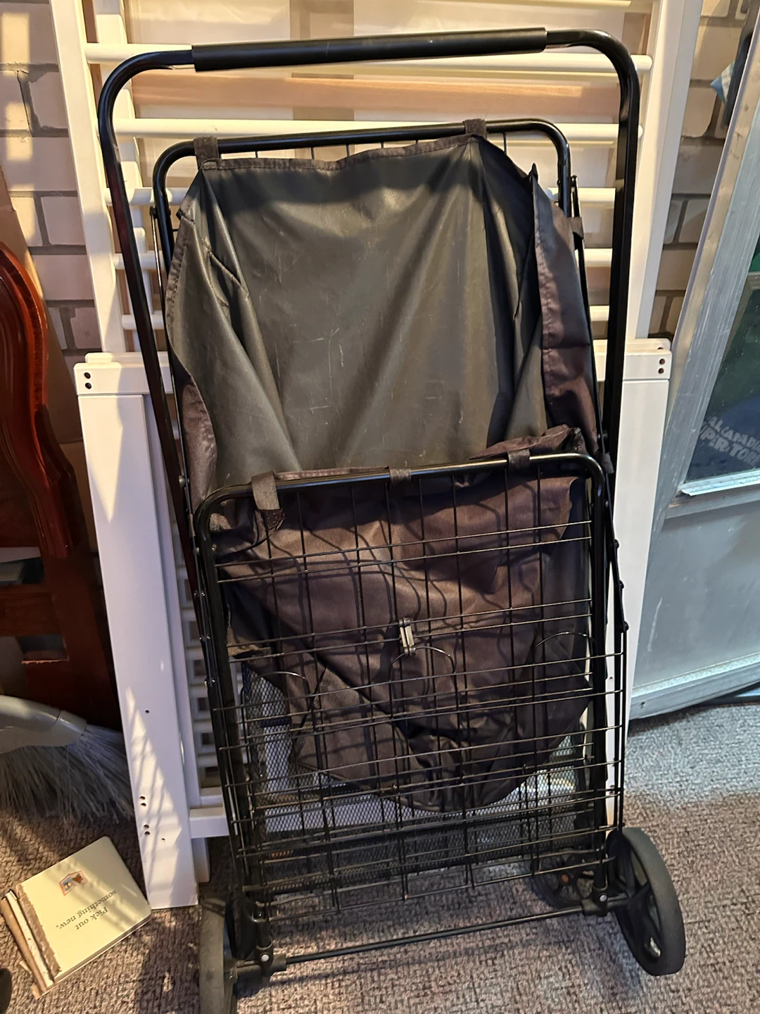 Black Folding Shopping Cart large - photo 2