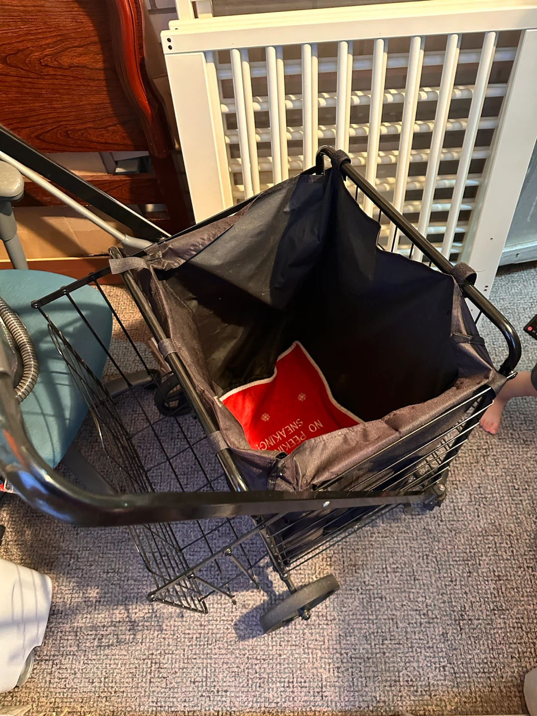 Black Folding Shopping Cart large - photo 4