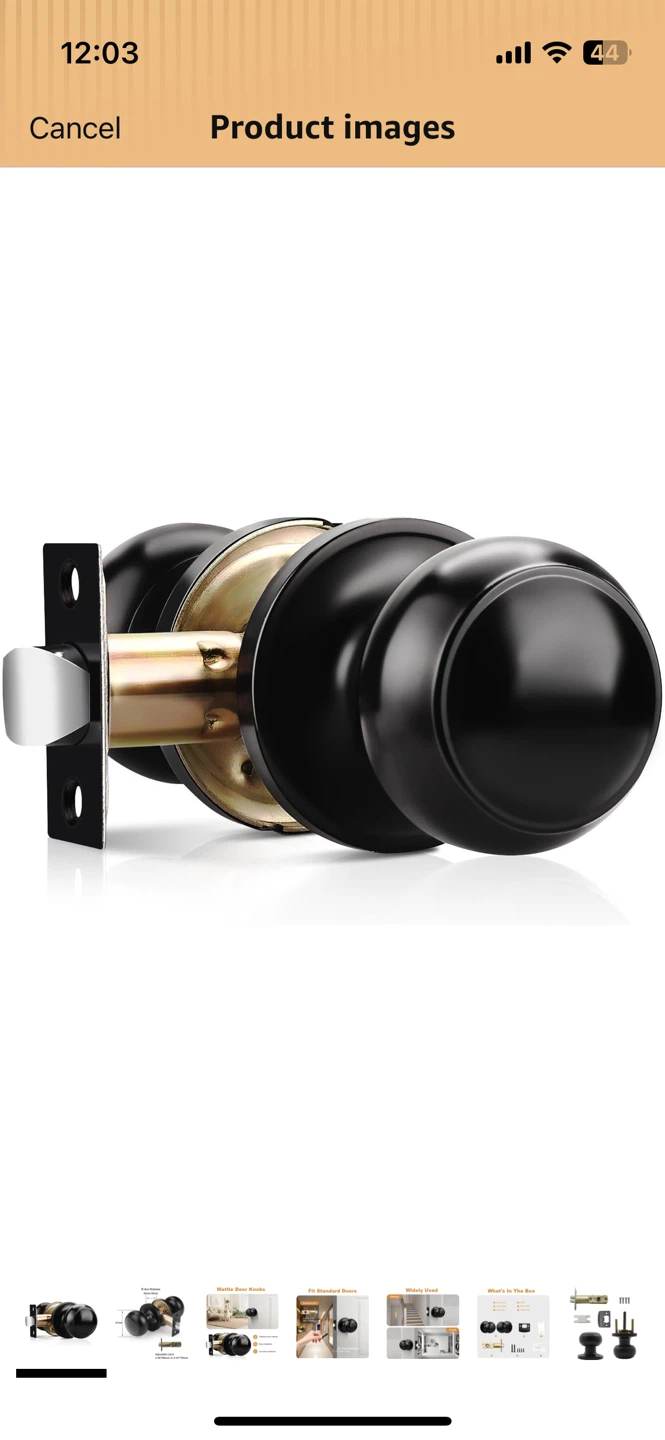 Matte Black Round Door Knobs
