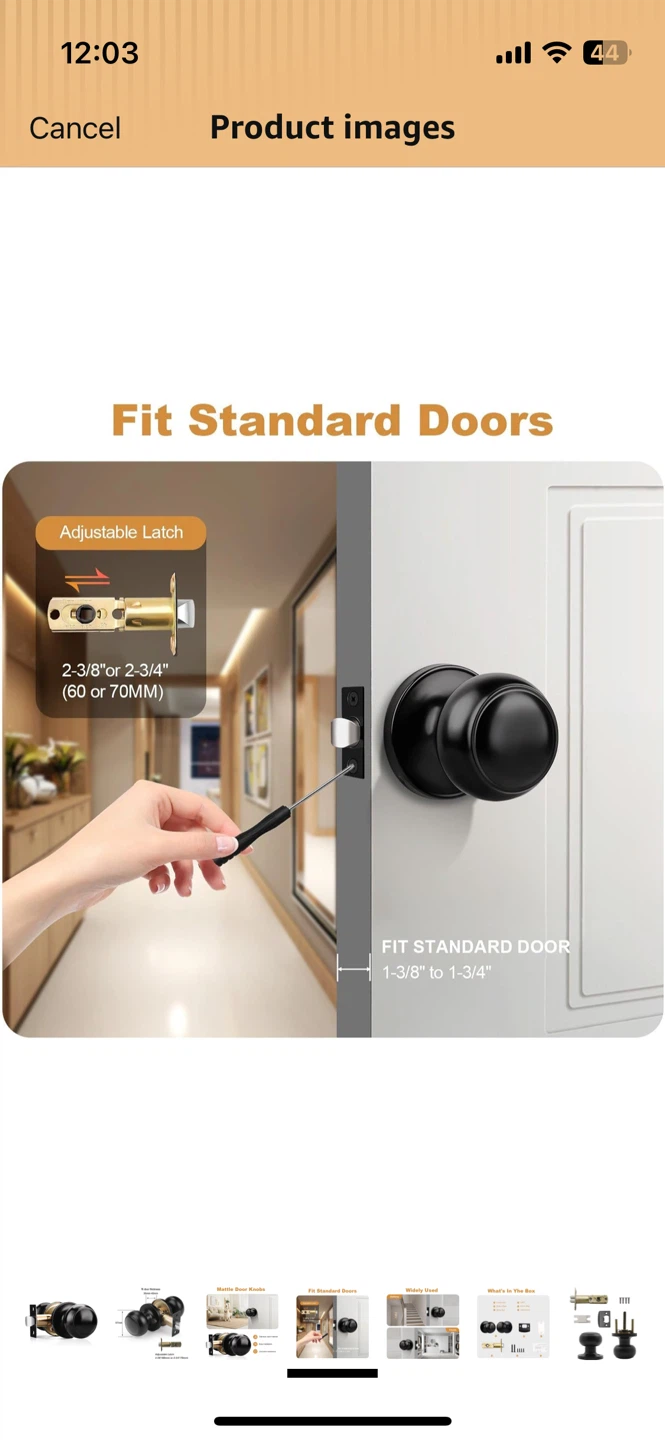 Matte Black Round Door Knobs - photo 4