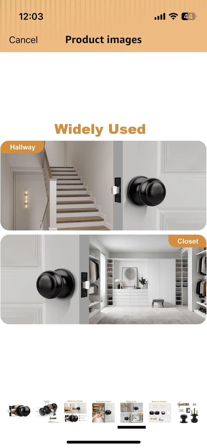 Matte Black Round Door Knobs - photo 5