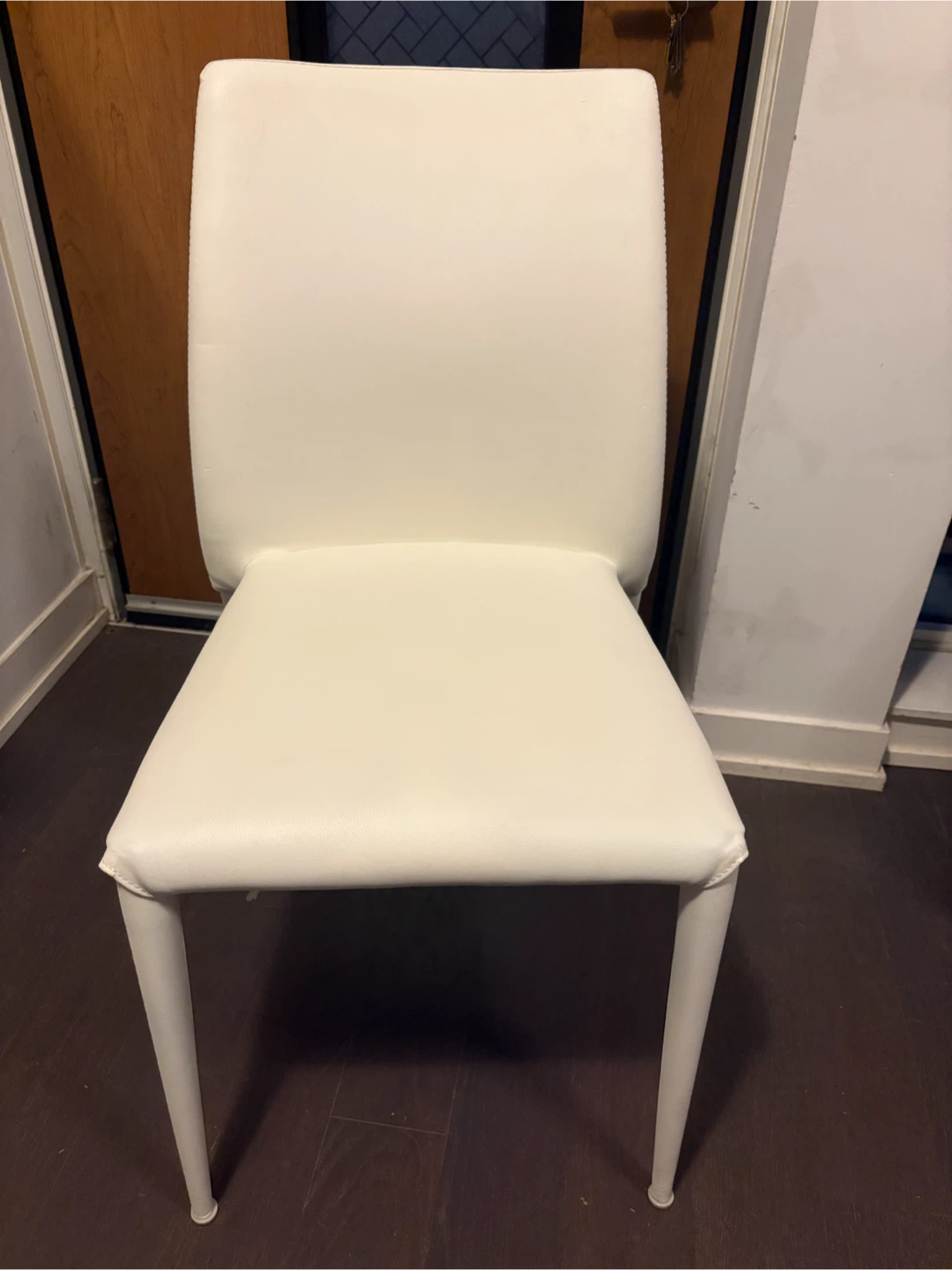 4 White Faux Leather Dining Chair