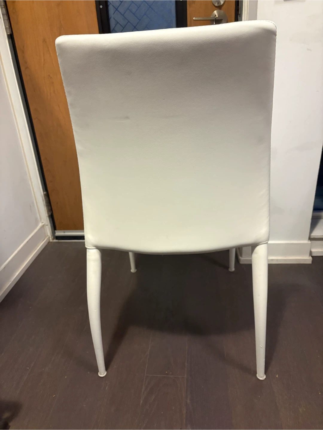 4 White Faux Leather Dining Chair - photo 3