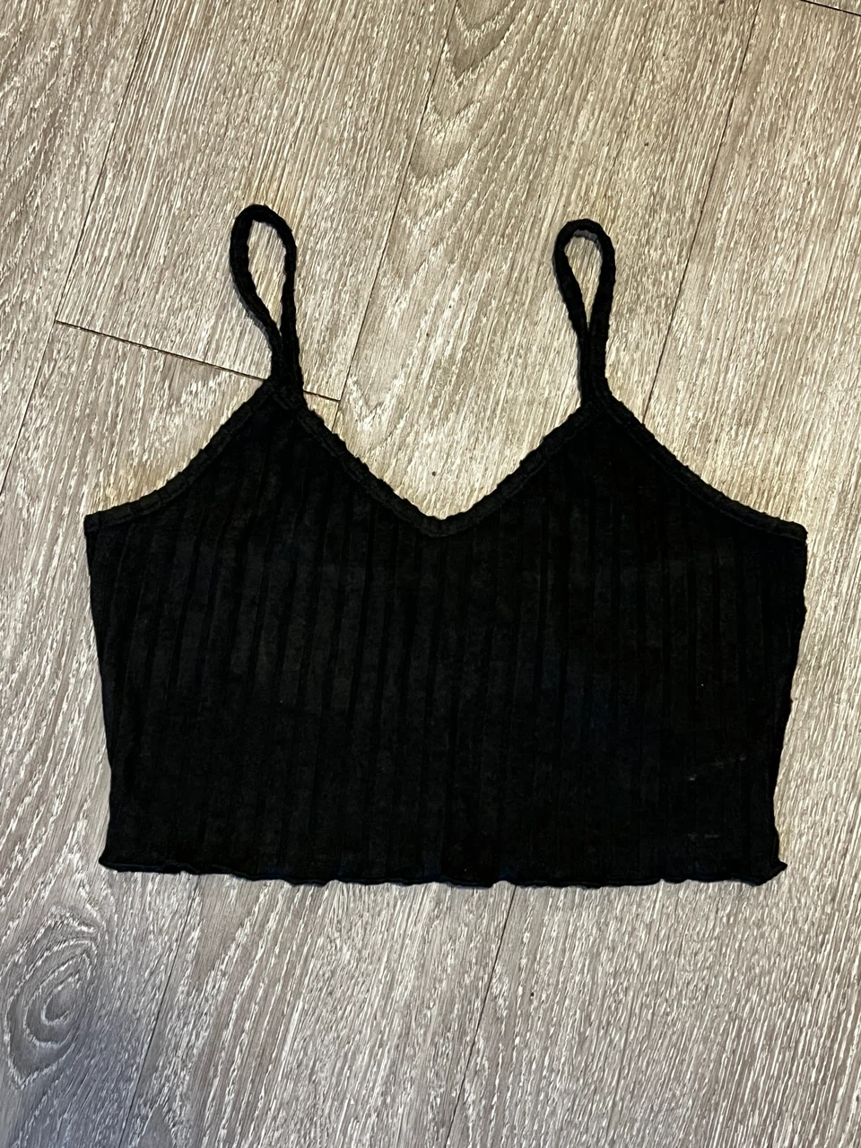 Black ribbed cami tank top