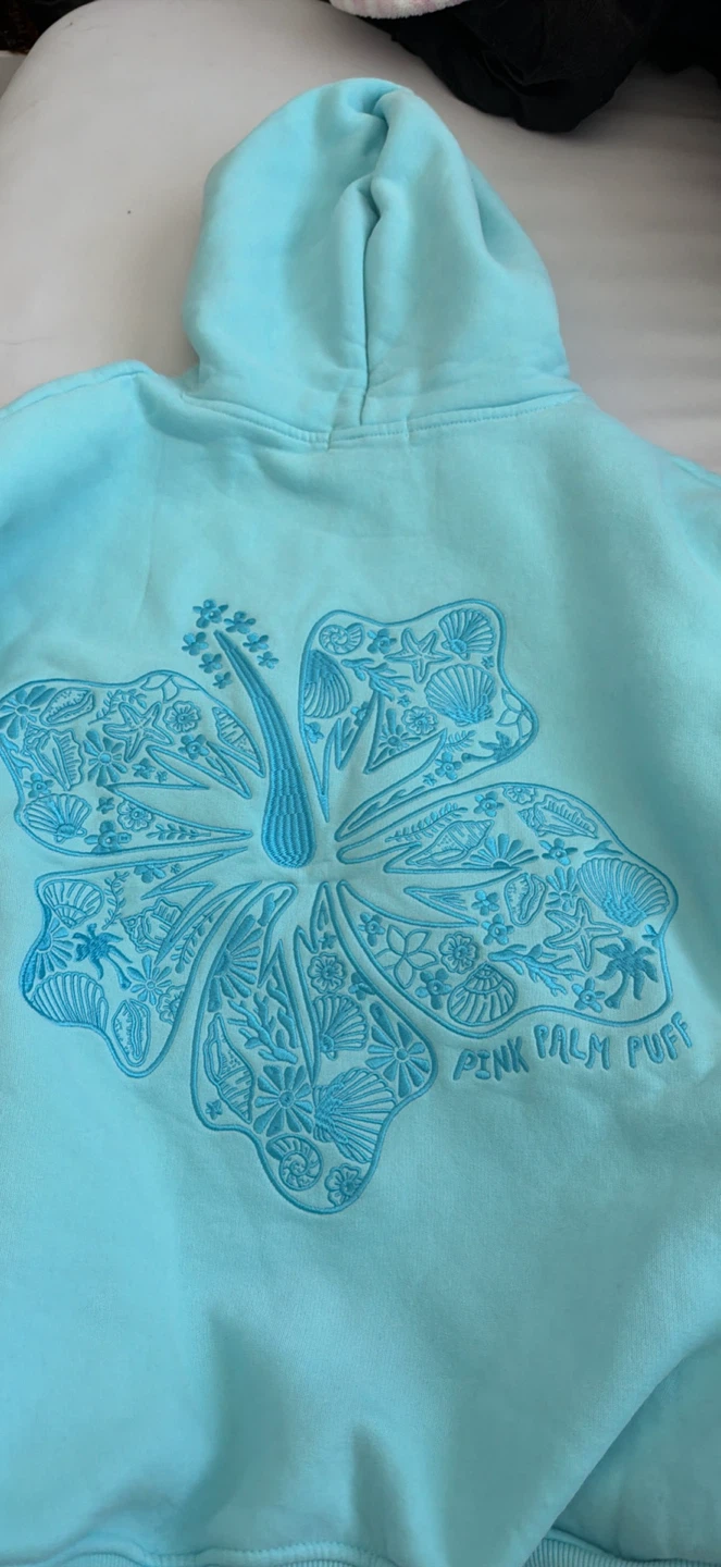 Pink Palm Puff Hoodie