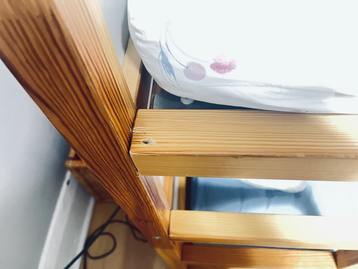 Wooden Ikea Bunk Bed with White Accents - photo 2