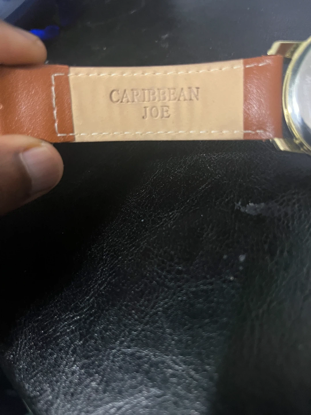Caribbean Joe Blue Dial Watch with Brown Leather Strap - photo 3