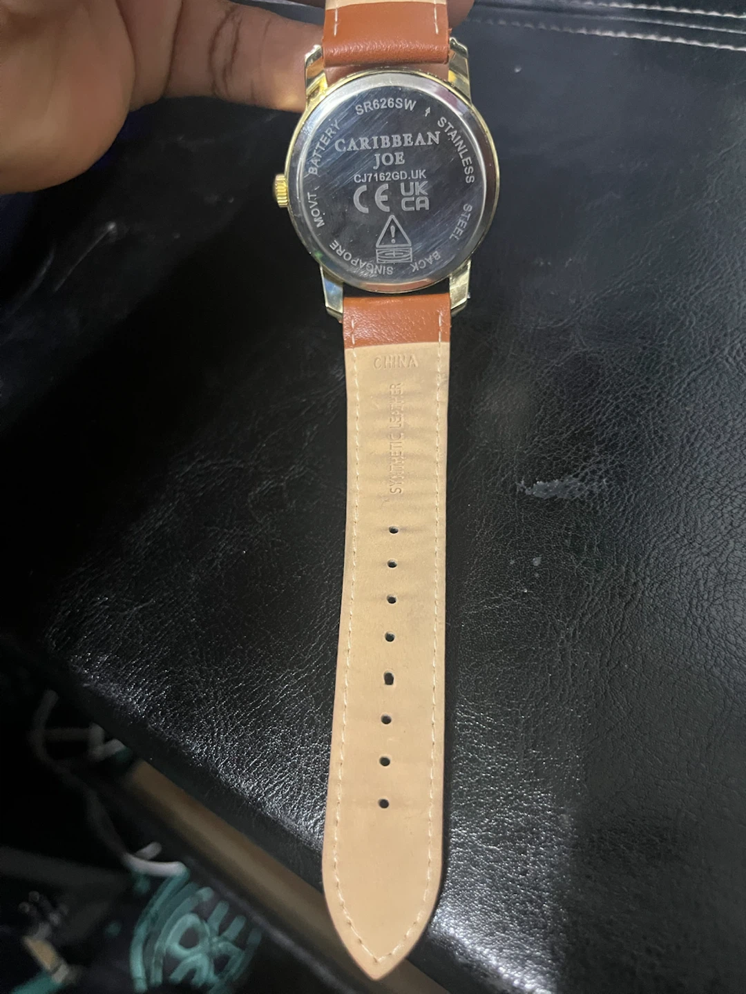 Caribbean Joe Blue Dial Watch with Brown Leather Strap - photo 4