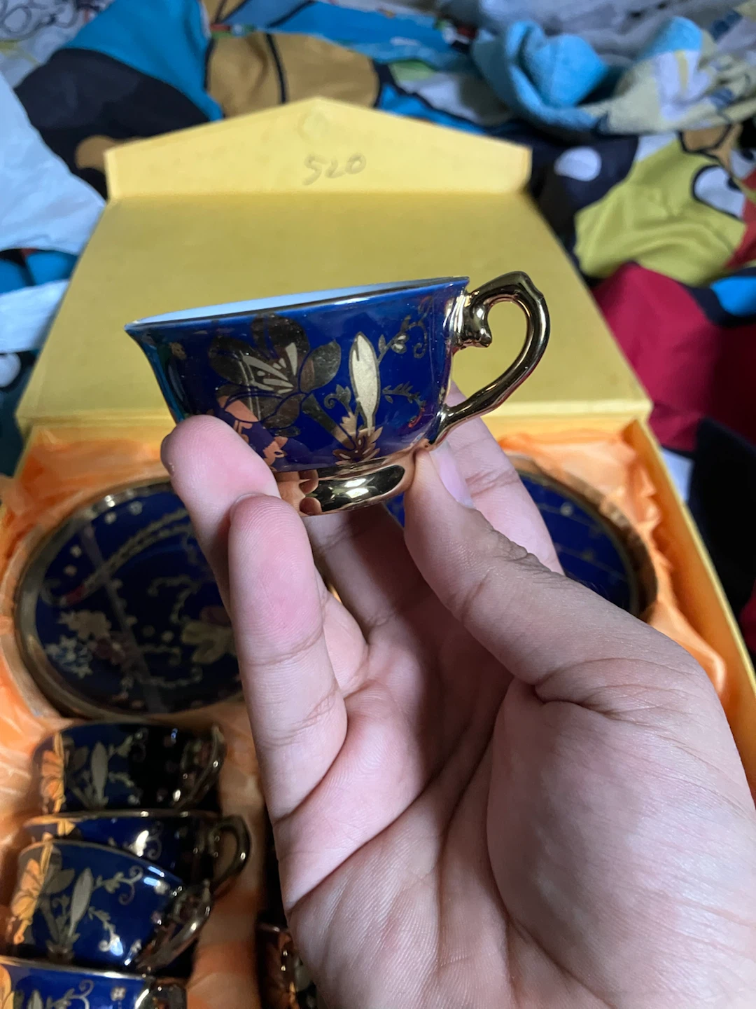 Blue Floral Teacup and Saucer Set - photo 2