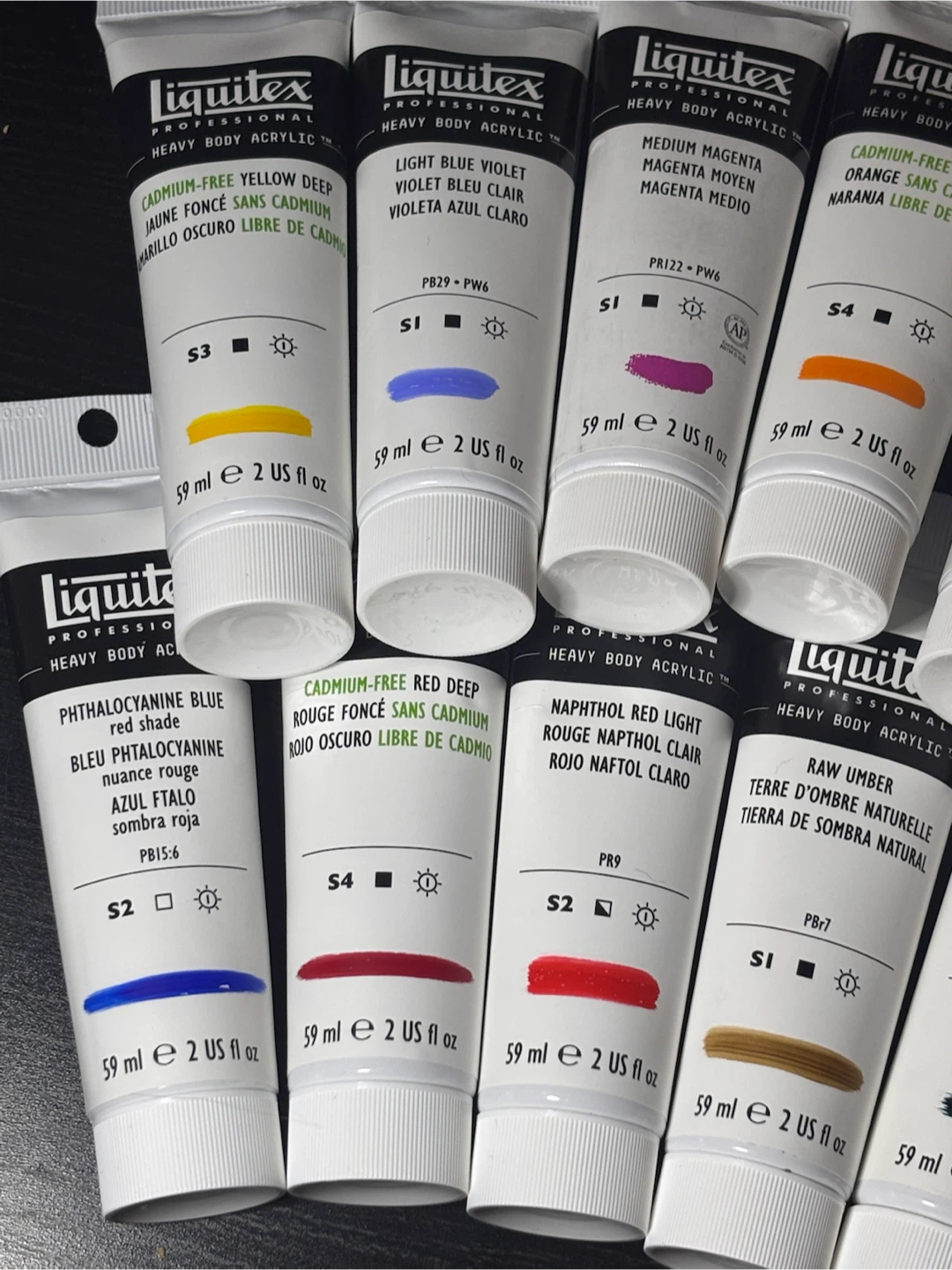 Liquitex Heavy Body Acrylic 2oz tubes lot of 11 - photo 2