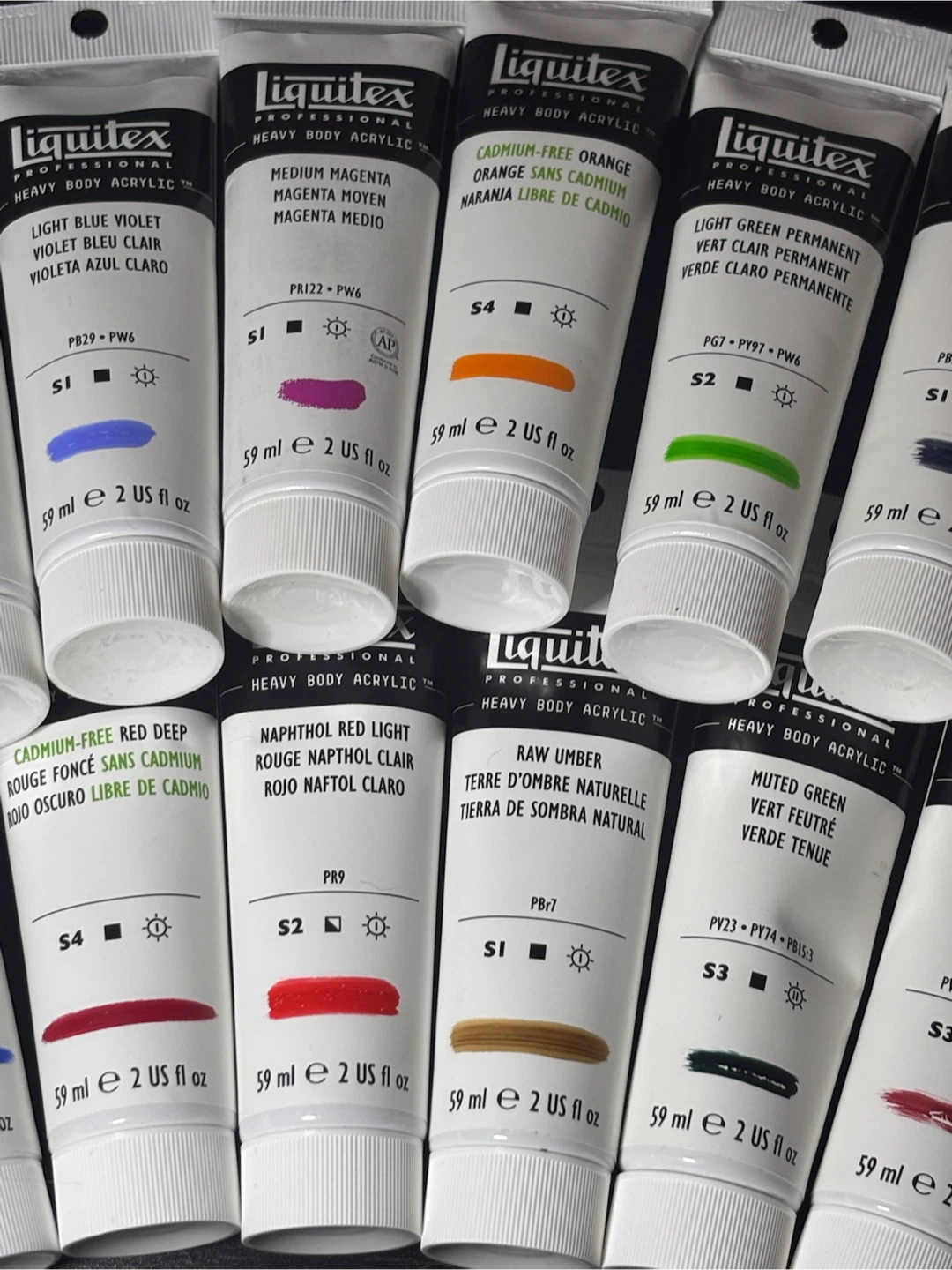 Liquitex Heavy Body Acrylic 2oz tubes lot of 11 - photo 3