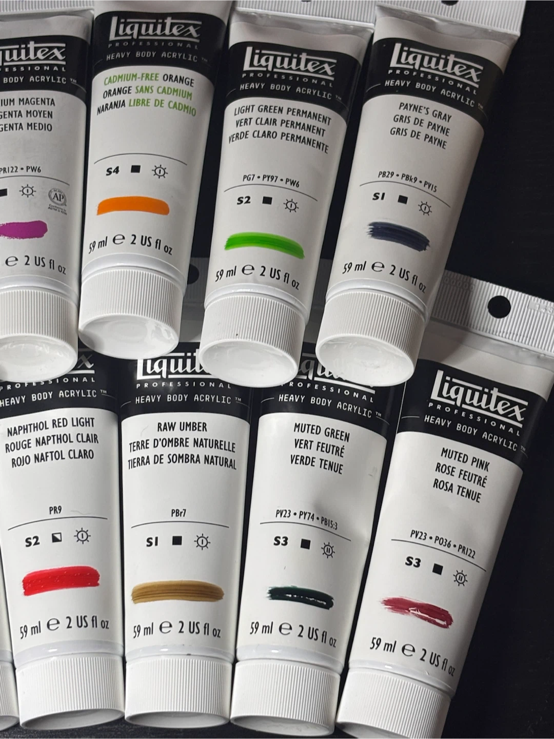 Liquitex Heavy Body Acrylic 2oz tubes lot of 11 - photo 4