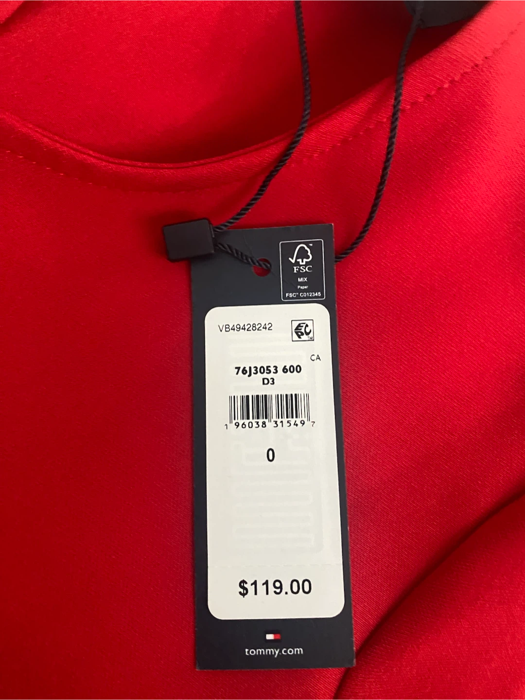 Tommy Hilfiger Red Dress Size 0 - photo 2