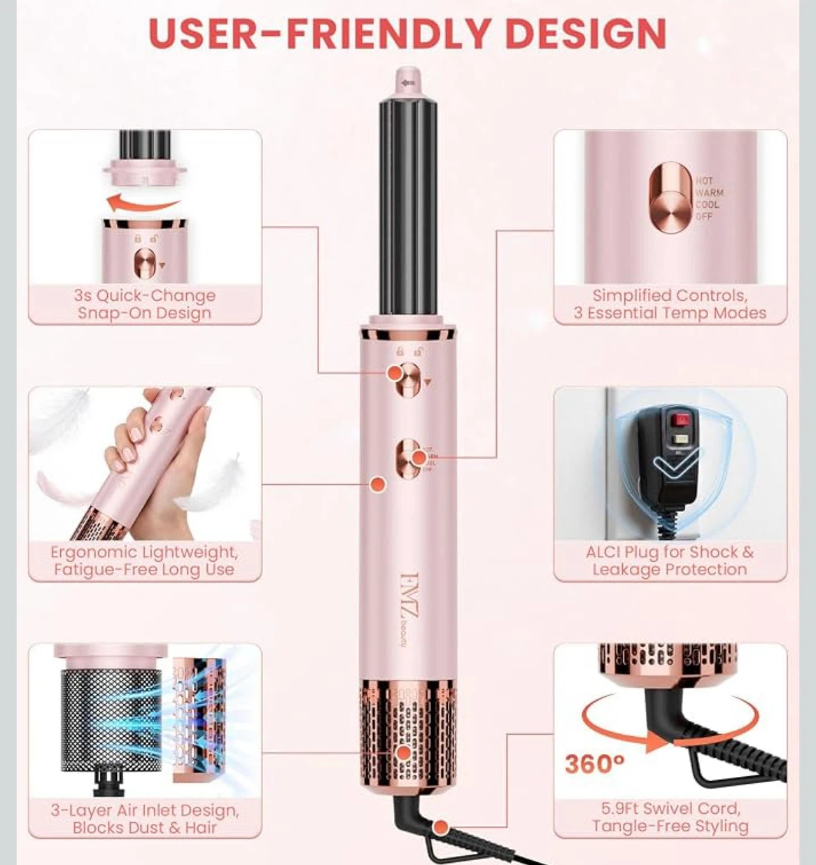 Brand New FMZ 7-in-1 Air Wrap Hair Styler - photo 5