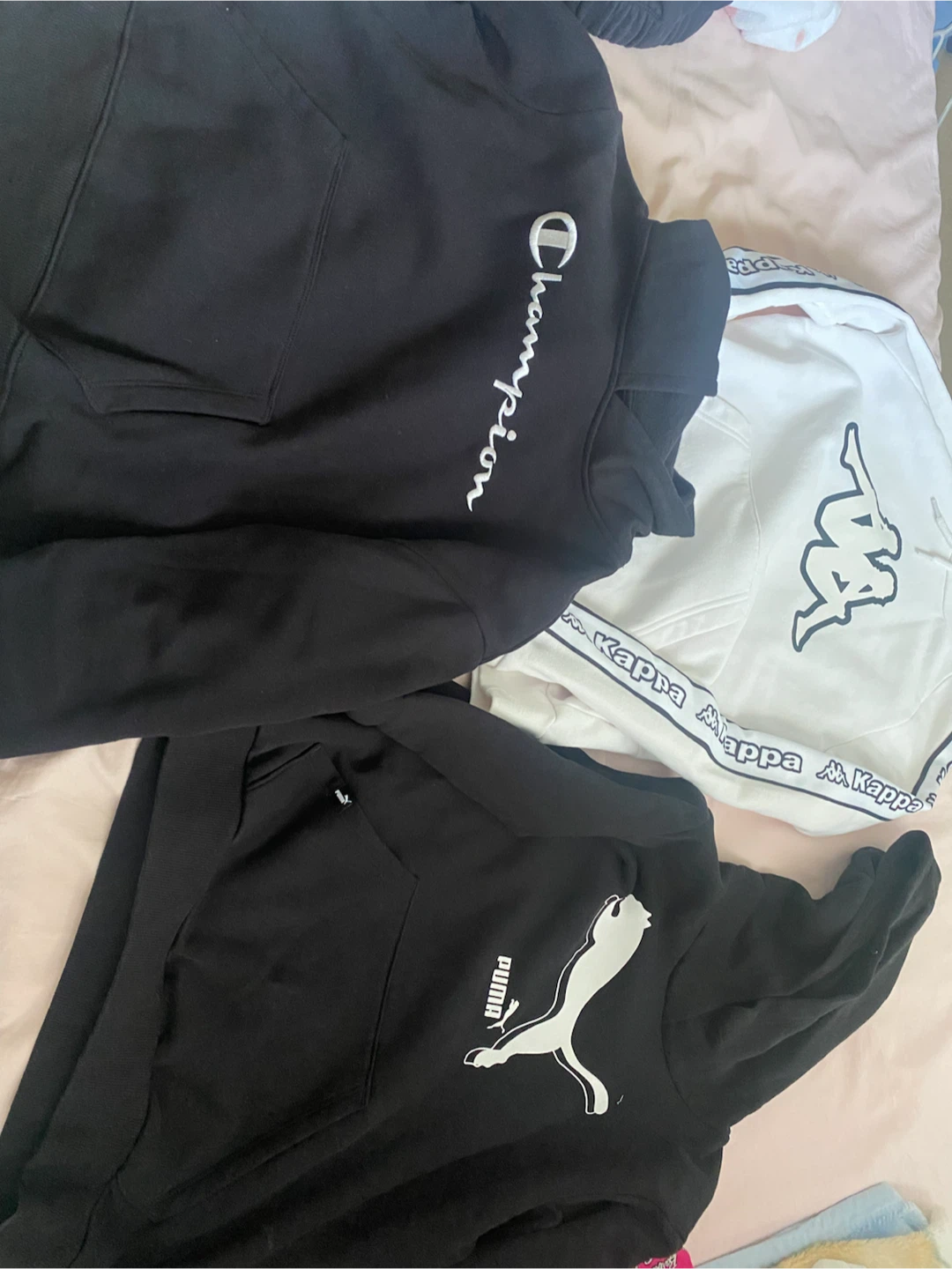 Champion, Kappa, and Puma Hoodies